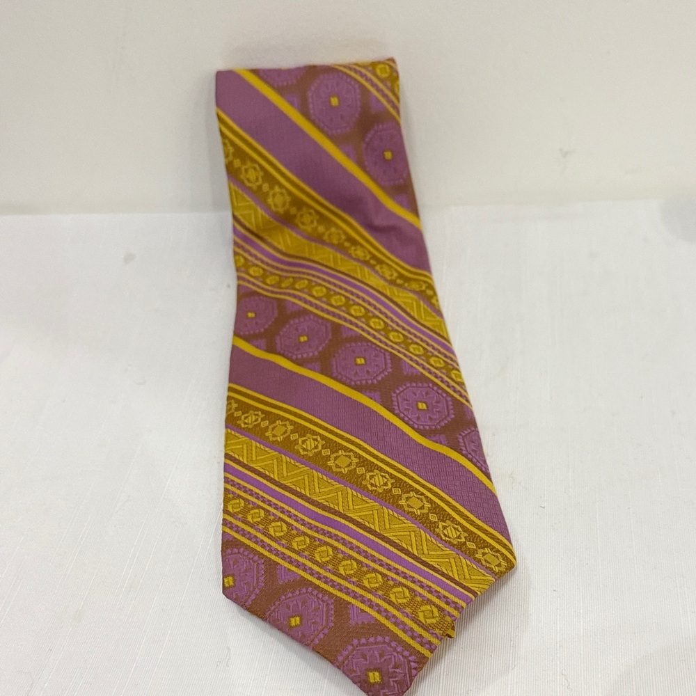 PLAYBOY Purple and Gold Patterned Tie